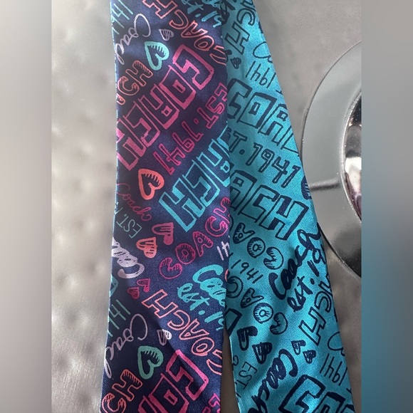 Coach Multicolor Logo Pattern Scarf - Picture 3 of 7